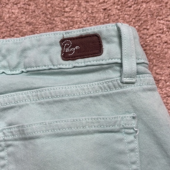 Paige Peg Skinny Pastel Green Jeans - Picture 6 of 10